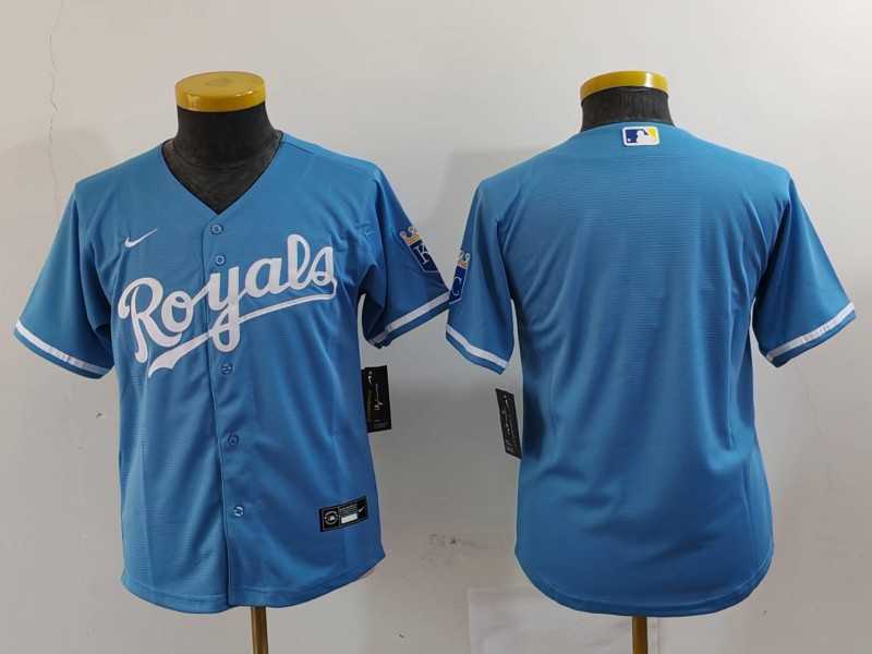 Youth Kansas City Royals Blank Light Blue Cool Base Stitched Jersey->mlb youth jerseys->MLB Jersey